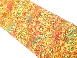 花鳥更紗模様織り出し　名古屋帯